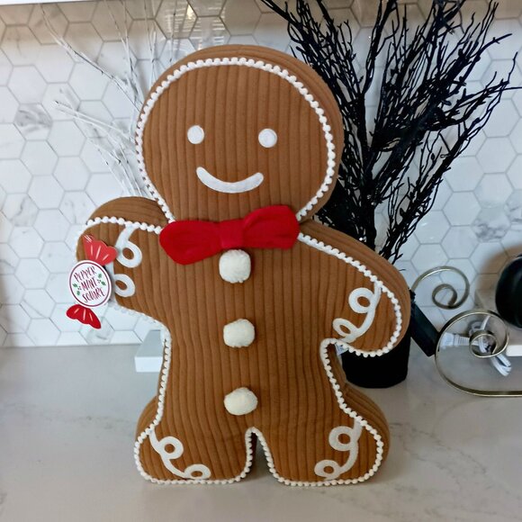 NEW! TALL 19" WEIGHTED STANDING GINGERBREAD MAN DECOR - Picture 1 of 5